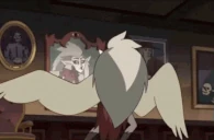 ...then after coming with terms with the owl beast, she gains the ability to become a Owl Harpy.