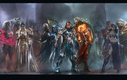 Planeswalkers (Magic: The Gathering) ascended mages on the way to transcendence.