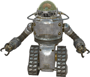 Robobrains (Fallout) are robots that use the brains of humans or chimpanzees suspended in bio med gel as their organic central processing unit. CODE Conditioning Protocol procedure would be performed to flush the former sense of self from the extracted brains before implanting.