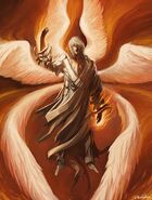 Yahoel (Apocalypse of Abraham) is a mighty angel possessed of the absolute power of the Ineffable Name of God.