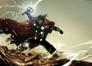 Thor's (Marvel Comics) God-Force is what fuels his powers and is even stronger than that of Mjolnir, allowing him to access of his incredible powers regardless of what realm he is in.