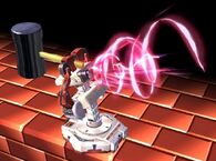 R.O.B. (Nintendo/Super Smash Bros.) using Diffusion Beam to fire a weak but potent energy beam.
