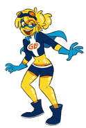 G-Lo (Villainous) can stretch parts of her malleable body to great lenghts.