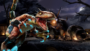 Riptor (Killer Instinct) is a product of UltraTech's Project Stalker, combining the intellect of a human with the verocity and strength of a velociraptor and cybernetic augmentations.