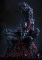 The demonic symbiote worn by Spawn (Spawn) can feed off ambient evil energy from the physical world around him, from creatures and even parts of the city that are more evil than others.