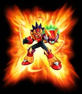 Geo Stelar (MegaMan StarForce) in his Fire Leo form.