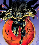 Morbius the Living Vampire (Marvel Comics) gliding though the sky.