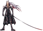 Sephiroth (Final Fantasy VII series) due to the genetic engineering and experiments of his embryonic development, made him a human/cosmic entity hybrid.