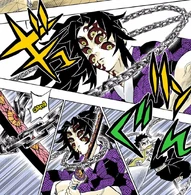 ...using the chains to trap his targets...