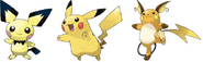 Pichu, Pikachu, and Raichu (Pokémon)