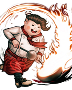 Teruteru Hanamura (Danganronpa 2: Goodbye Despair) was accepted into Hope's Peak Academy as the "Ultimate Cook". He single-handedly runs his mother's diner after she became frail, won many cooking competitions, and was in charge of Hope's Peak Academy's school kitchen.