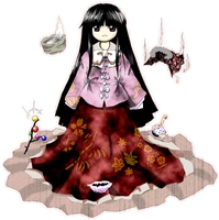 Th08KaguyaHouraisan.png (343 KB) Kaguya Houraisan (Touhou Project) drank the Hourai Elixir, which makes her become a Person of Hourai and grants her immortality in every sense of the word; she does not age, and is immune to disease and can regenerate from even being completely disintegrated.