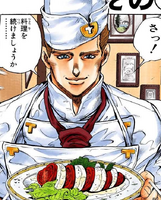 Tonio Trendy/Trussardi (JoJo's Bizarre Adventure Part IV: Diamonds are Unbreakable) has studied many miscellaneous esoteric healing techniques such as palm-reading to diagnosticate ailments. It helps him selecting obscure ingredients for his dishes.