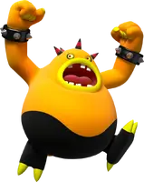 Zomom (Sonic the Hedgehog) is often doing nothing but eating.