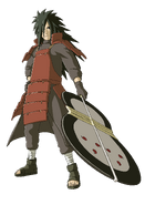 Madara Uchiha (Naruto) is a very powerful shinobi who uses his ninjutsu to annihilate most of the relatively undamaged Fourth Division. It was strong enough to bring 5 powerful Kage to their knees.