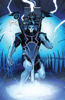 As result of being under the cosmic power of the Black Vortex, Warren Worthington III/Angel (Marvel Comics) gained new and incredible abilities including new cosmic wings that allow him to fly faster than light.
