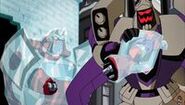 Blitzwing (Transformers: Animated) can fire blasts of ice from the cannons on his back.