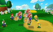 Paper Mario (Mario & Luigi: Paper Jam) can create multiple copies of himself with the Copy Block.