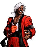 God Rugal (Capcom vs. SNK 2: Mark of the Millennium 2001) wields the combined forces of his Orochi Power and Akuma's stolen Satsui no Hado.