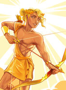 Apollo (Percy Jackson and the Olympians) As the God of Archery, Apollo excelled in archery his arrows are invisible to mortals, and would always strike its intended target, regardless of the distance.