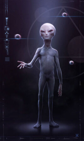 grey alien full body