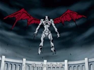 In a last effort to defeat the heroes of MÄR, Kapel Meister (Marchen Awakens Romance) overflows his entire body with magical power, causing him to explode.