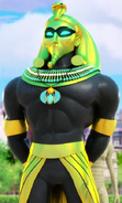 Pharaoh (Miraculous Ladybug) is able to channel and take on the appearance of the Egyptian gods for each of his powers...