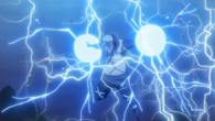 Omoi (Naruto) using Lightning Release: Thunderbolt.