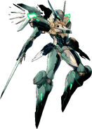 After suffering irreparable damage to his heart and lungs, Dingo Egret (Zone of the Enders) is forced to remain inside the Orbital Frame Jehuty to preserve his life.