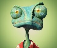 Rango (Rango) is aware of the fact that he's a fictional character in the film.