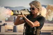 Sarah Connor bazooka.jpg (640 KB) Even in her mid-fifties, Sarah Connor (Terminator) is an expert at weapons handling and able to handle Terminators and humans alike.