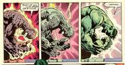 Bruce Banner/Hulk (Marvel Comics) regenerates after having his skin and most of his muscle tissue ripped off.