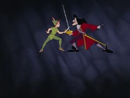 Peter-pan-disneyscreencaps com-5035.jpg (22 KB) Captain Hook (Disney's Peter Pan) demonstrates his power of cartoon physics by remaining suspended in the air...