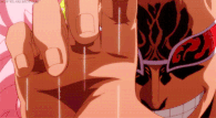 Donquixote Donflamingo (One Piece) controlling his target's movement with his strings.