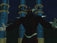 The Hylden Lord (Legacy of Kain) transforms the body of Mortanius the Necromancer into a hulking beast.