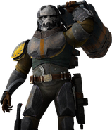 Wrecker (Star Wars) is the powerhouse and one of the four original members of Clone Force 99/the Bad Batch who has enhanced strength.