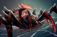 Broodmother (Dota 2) can spin webs that enhance her speed, healing and make her invisible to enemies.