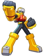 MegaMan.EXE (MegaMan Battle Network) after performing Double Soul with GutsMan.EXE.