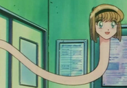 Miki Hosokawa (Hell Teacher Nube) can stretch her head and neck to go undercover to anywhere she chooses.
