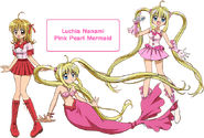 Being a mermaid herself, Lucia Nanami (Mermaid Melody) gains a human form when she's on dry land.