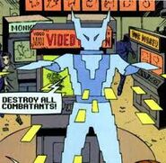 Video-Man (Spider-Man and his Amazing Friends) Firing energy blast via his video manipulation powers.