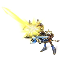 ZERO-ARMS:Orochi (Digimon) is the most powerful artillery in the Digital World, a light cannon that can fire an immense beam of light capable of destroying a Super Demon Lord Digimon.