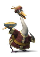 Mr. Ping (Kung Fu Panda) is the owner of his noodle shop business Dragon Warrior Noodles and Tofu in the Valley of Peace.