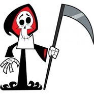 Grim (The Grim Adventures of Billy and Mandy) utilizing his scythe,can cut and slice through anything.