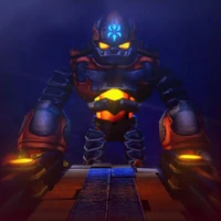 Kaos (Skylanders Giants) became a giant robot after wielding the Iron Fist of Arkus.
