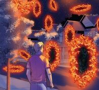 As a Archai, Tyler Michaels (Charmed Comics) has the ability to create portals to other worlds, dimensions or planes by burning holes in reality.