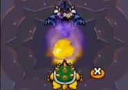 Dark Bowser (Mario & Luigi) shoots a fiery breath of darkness.