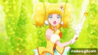 Healing-Flash.gif (5.57 MB) Cure Sparkle (Healin' Good Precure) using Healing Flash to generate an energy beam.