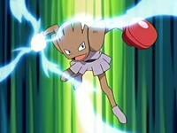 Hitmonchan (Pokémon) lives up to his species as the Punching Pokémon.