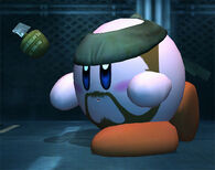 By eating Solid Snake, Kirby (Kirby franchise) gains many of his abilities.